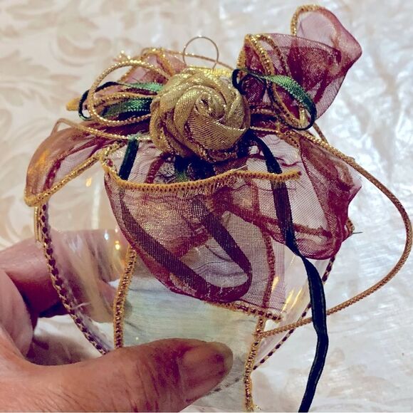 Kurt Adler Glass & Ribbon Heart Christmas Ornament in Box NWT Handmade Gorgeous - Picture 5 of 8